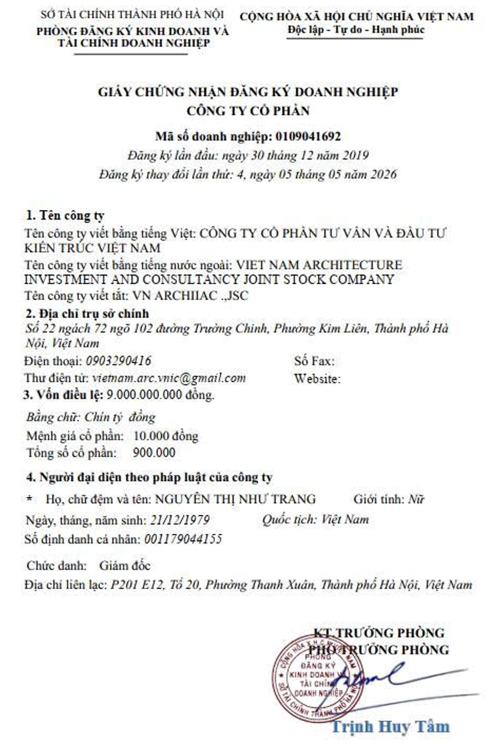 Đăng ký doanh nghiệp VNIC